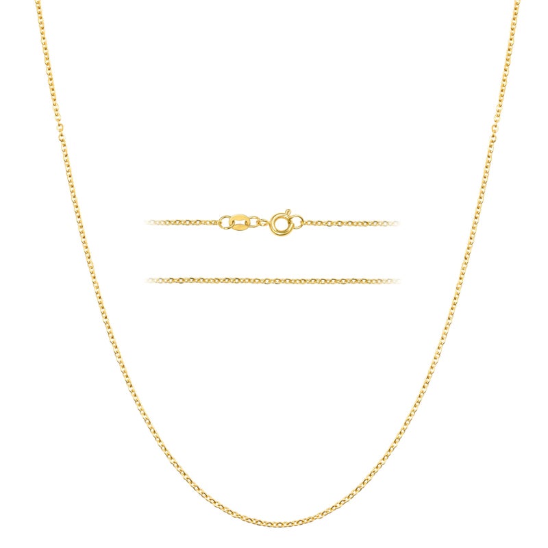 KISPER 24k Gold Cable Link Chain Necklace â€“ Thin, Dainty, Gold Plated Stainless Steel Jewelry for Women & Men with Spring Ring Clasp, 30â€ - Image 1